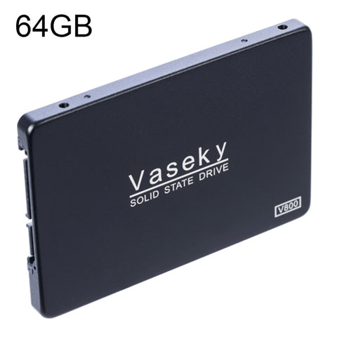Vaseky V800 Disco rigido SSD unità a stato solido ultra sottile da 64 GB 2,5 pollici SATA3 6 GB/s per desktop, notebook, 64GB