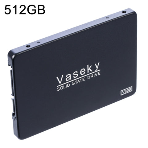 Vaseky V800 Disco rigido SSD unità a stato solido ultra sottile da 640 GB 2,5 pollici SATA3 6 GB/s per desktop, notebook, 512GB