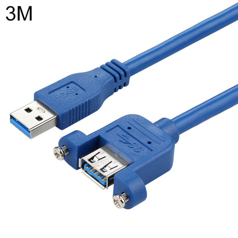 cavo-di-prolunga-usb-3-0-maschio-femmina-con-dado-a-vite-lunghezza-cavo-3-m-3m - immagine 1
