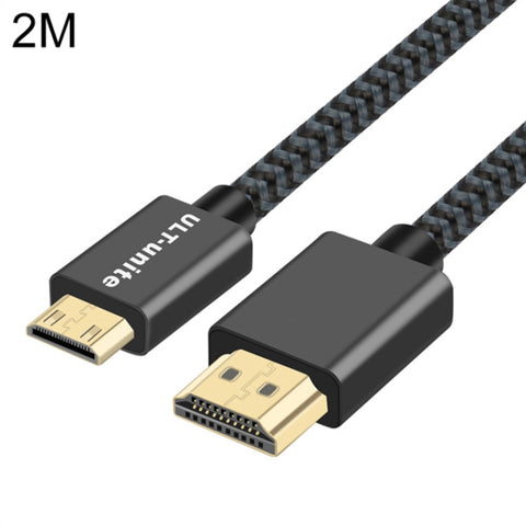 ULT-unite Testa placcata oro HDMI 2.0 maschio a Mini HDMI maschio Cavo intrecciato in nylon, lunghezza cavo: 2 m, 2m