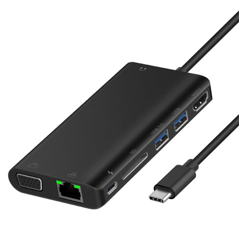 Hub Multiporta Onten 9591BD USB-C con Ricarica PD, Ethernet 100M,