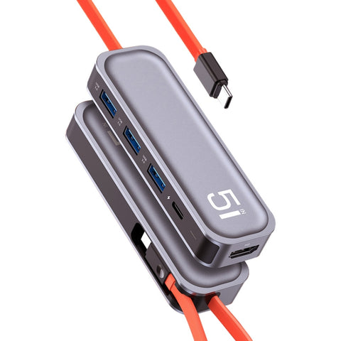 ROCK TR21 USB-C / Tipo-C a HDMI + USB 3.0 x 3 + PD 4K 60Hz Docking station 5 in 1, TR21