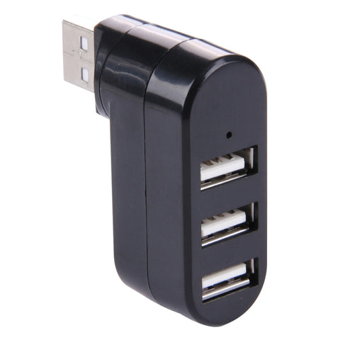 Testa USB con rotazione di 180 gradi 3 porte HUB portatile USB 2.0