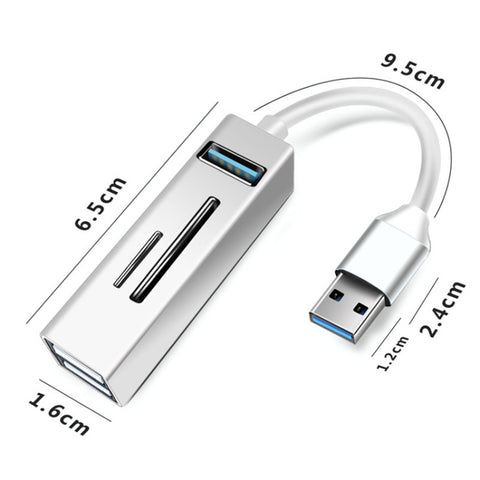 adattatore-hub-usb-3-0-5-in-1-con-3-porte-usb-e-lettore-schede-sd-tf - immagine 2