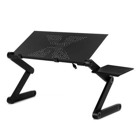 Supporto da tavolo portatile pieghevole regolabile a 360 gradi in lega di alluminio con tappetino per mouse per laptop/notebook, senza ventole CPU, with Mouse Pad, with Mouse Pad (M)