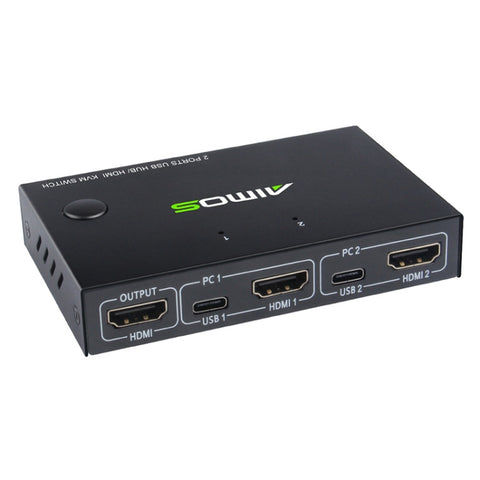 Switch KVM HDMI Hub USB 2 Porte AIMOS AM-KVM201CC senza Cavo di
