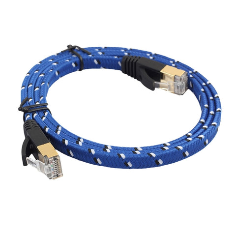 cavo-patch-ultra-piatto-cat-7-10-gigabit-ethernet-placcato-oro-da-18-m-per-rete-lan-modem-router-costruito-con-connettore-rj45-schermato-length-1-8m - immagine 1