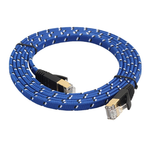 cavo-patch-ultra-piatto-cat-7-10-gigabit-ethernet-placcato-oro-da-5-m-per-rete-lan-modem-router-costruito-con-connettore-rj45-schermato-length-5m - immagine 1