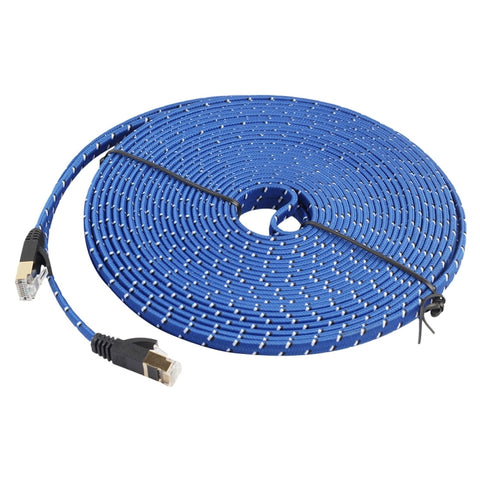 cavo-patch-ultra-piatto-cat-7-10-gigabit-ethernet-placcato-oro-da-15-m-per-rete-lan-modem-router-costruito-con-connettore-rj45-schermato-length-15m - immagine 1