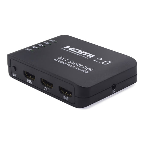 ays-51v20-splitter-switch-hdmi-2-0-5x1-4k-ultra-hd-5x1-4k - immagine 1