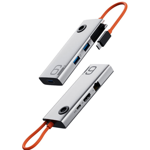 ROCK TR28 HDMI 4K Gigabit Network PD Caricatore rapido 6 in 1 HUB USB 3.0, TR28 6  in 1 HUB