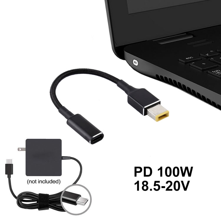 cavo-intrecciato-in-nylon-con-adattatore-da-spina-quadrata-pd-100-w-185-20-v-per-lenovo - immagine 5