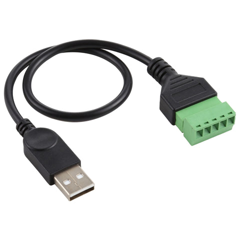 Terminali collegabili USB maschio a 5 pin Connettore USB senza saldatura Cavo adattatore di collegamento senza saldatura, lunghezza: 30 cm, USB Male
