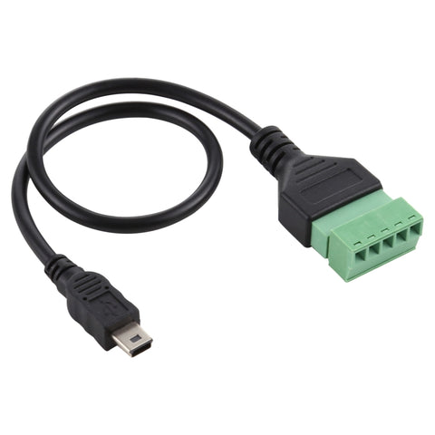 Terminali collegabili Mini 5 pin maschio a 5 pin Connettore USB senza saldatura Cavo adattatore di collegamento senza saldatura, Lunghezza: 30 cm, Mini 5 Pin Male
