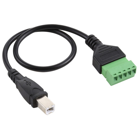 Spina maschio USB tipo B a terminali collegabili a 5 pin Connettore USB senza saldatura Cavo adattatore di connessione senza saldatura, lunghezza: 30 cm, USB Type-B Male