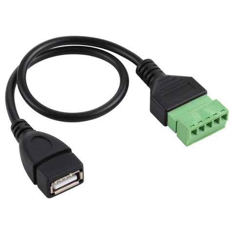 Spina USB femmina a terminali collegabili a 5 pin Connettore USB senza saldatura Cavo adattatore di collegamento senza saldatura, lunghezza: 30 cm, USB Female