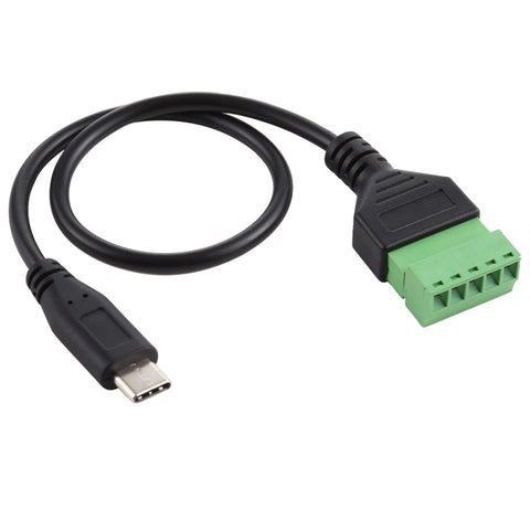 Terminali collegabili USB-C / Type-C maschio a 5 pin Connettore USB senza saldatura Cavo adattatore di collegamento senza saldatura, lunghezza: 30 cm, Type-C Male