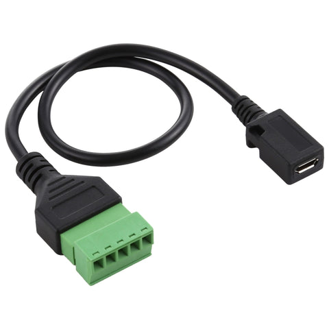 Terminali collegabili Micro USB femmina a 5 pin Connettore USB senza saldatura Cavo adattatore di collegamento senza saldatura, Lunghezza: 30 cm, Micro USB Female