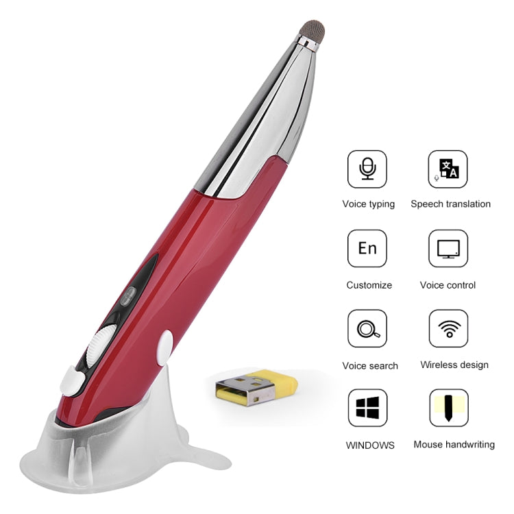 PR-06S Mouse ottico wireless intelligente a 4 tasti con funzione penna stilo, supporta operazioni/traduzioni vocali, Support Voice Operation / Translation Grey, Support Voice Operation / Translation Blue, Support Voice Operation / Translation Red