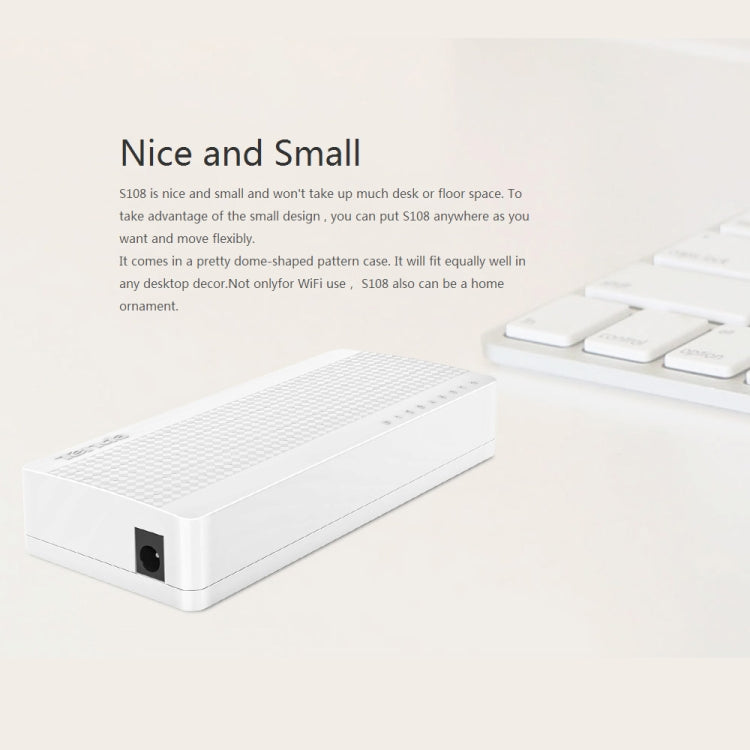 Tenda S108 Switch di rete Fast Ethernet 8 porte 10/100Mbps LAN HUB, Tenda SG108 8 Ports White