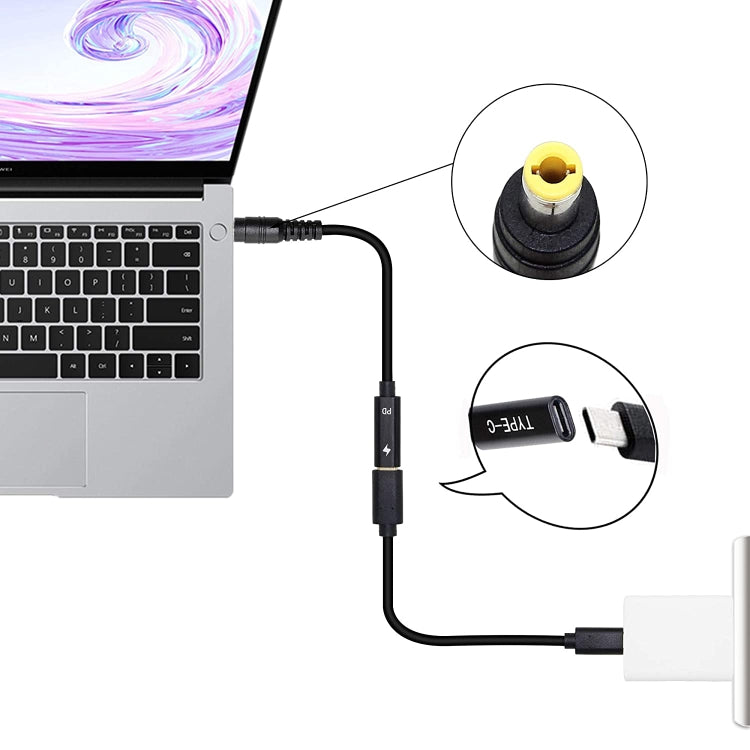 cavo-caricabatterie-adattatore-di-alimentazione-dp-usb-c-type-c-da-55-x-25-mm-5-5-x-2-5mm - immagine 6