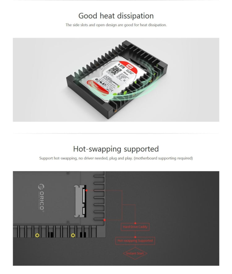 Caddy per Disco Rigido ORICO 1125SS SATA 3.0 per 2,5 e 3,5 Pollici -