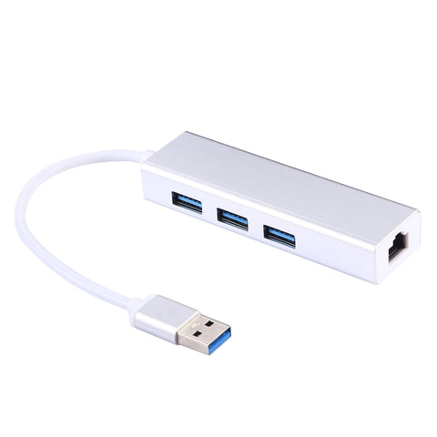 HUB USB 3.0 in Alluminio con 3 Porte e Adattatore Gigabit Ethernet