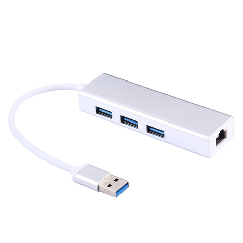 HUB USB 3.0 in Alluminio con 3 Porte e Adattatore Gigabit Ethernet