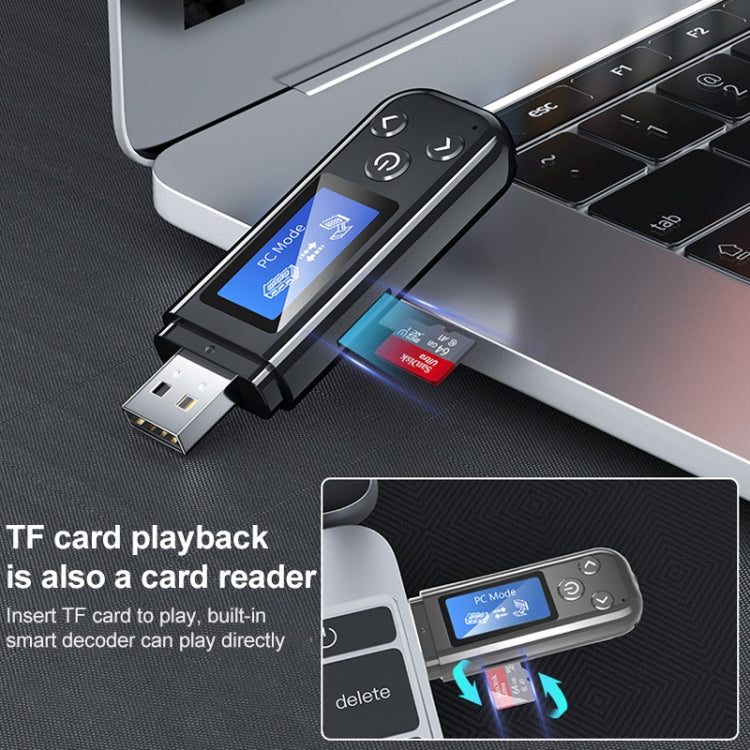 Adattatore Audio Bluetooth 5.0 K15-Pro 2 in 1 per Auto con Schermo