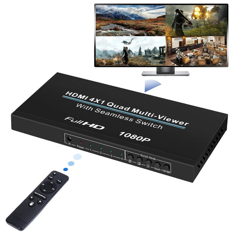 Multivisore Quattro Vie HDMI Full HD 1080P con Telecomando - NEWKENG