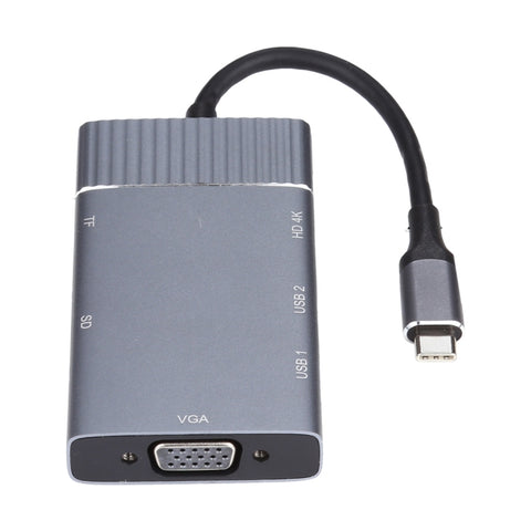 Dock Station USB-C 7 in 1 con 2 USB 3.0, TF/SD, HDMI, VGA e Jack 3,5