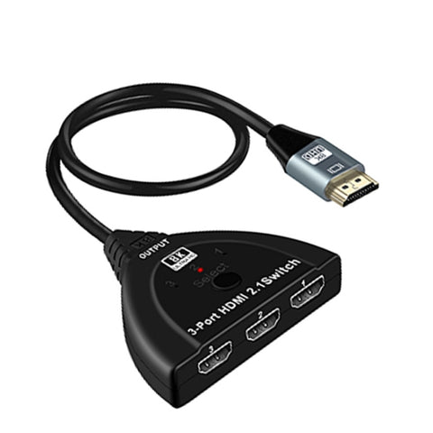 Selettore switcher HDMI 8K a 3 porte con cavo a spirale