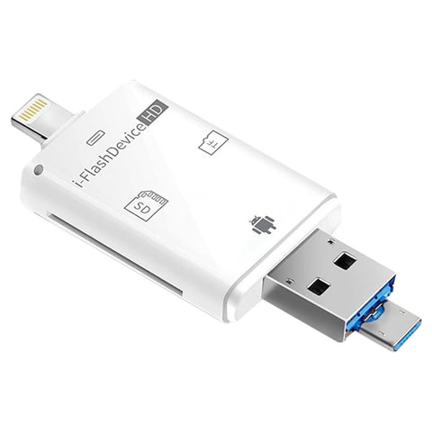 Lettore di schede TF/SD i-Flash 3 in 1 con USB 2.0 e Micro USB - Nero