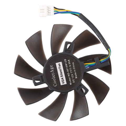 T129215SU Ventola di raffreddamento per sostituzione della ventola di raffreddamento a 4 pin con due cuscinetti a sfera per MSI Gigabyte GTX 1060 RX 480 460 570 580 R9 290X RX 550 Ventola di raffreddamento della scheda, diametro: 85 mm, 4 Pin Male