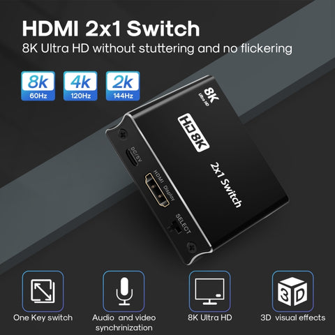 Interruttore HDMI Unidirezionale NK-W80 8K UHD 2x1
