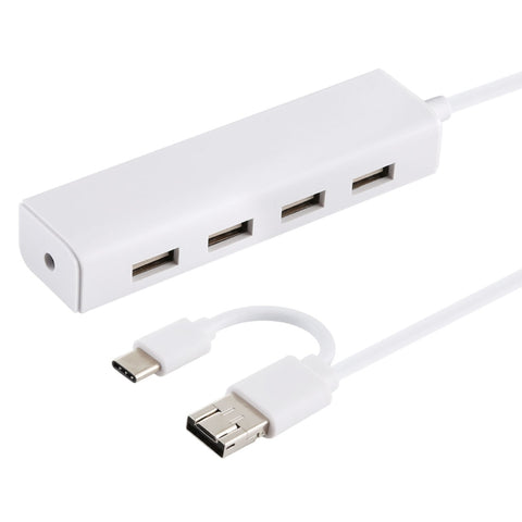 convertitore-hub-usb-c-tipo-c-3-in-1-micro-usb-4-porte-usb-2-0-lunghezza-cavo-12-cm-3-in-1-white-3-in-1-black - immagine 2