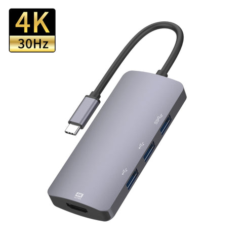 UC912 Adattatore HUB multifunzione 4 in 1 4K 30Hz USB 3.0 + 2 x USB 2.0 a USB-C / Type-C, UC912 USB 3.0 + 2 x USB 2.0
