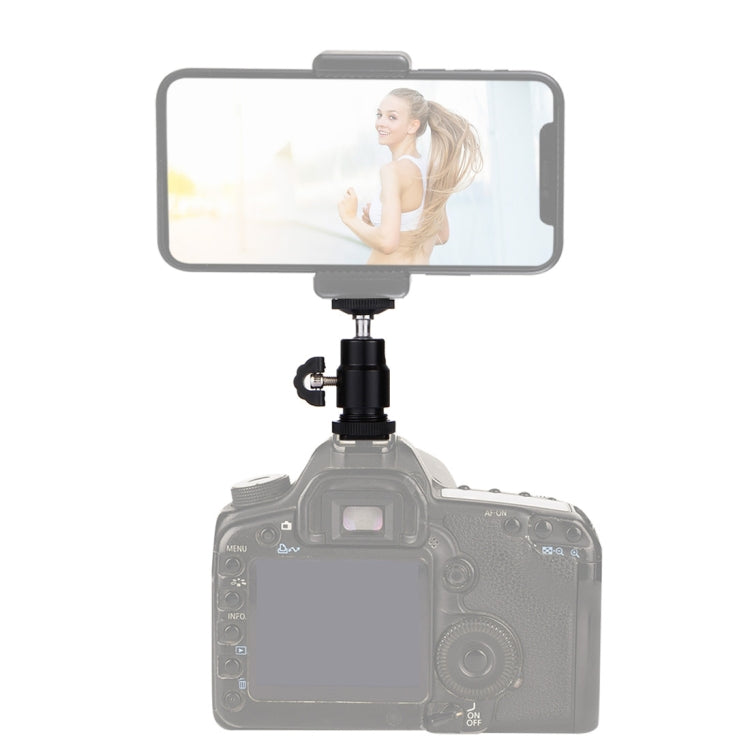 Testa per treppiede con slitta fredda PULUZ Testa a vite per treppiede da 1/4 di pollice con bloccaggio, Hot Shoe Tripod Head