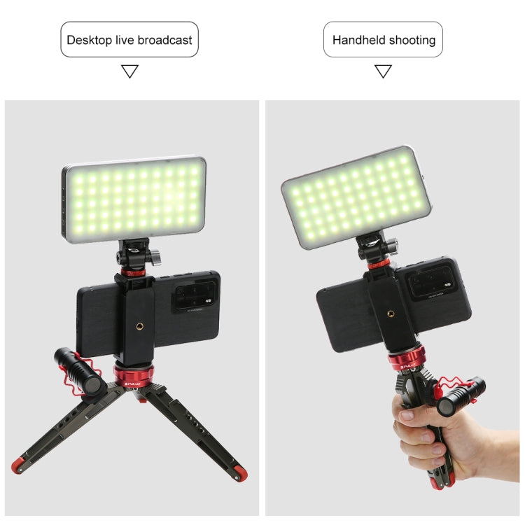 PULUZ Supporto per treppiede da tavolo per vlogging live con basi per scarpe fredde per DSLR e fotocamere digitali, altezza regolabile: 7,5-14,5 cm, Desktop Live Tripod