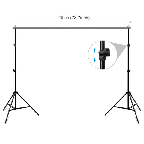 PULUZ 2 x 2 m Supporto per sfondo per studio fotografico Supporto per barra trasversale per fondale, 2 x 2m