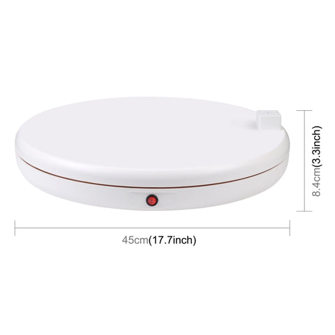 PULUZ Espositore per giradischi rotante con regolazione della velocità da 45 cm, con presa di corrente, bianco, carico 100 kg, 45cm Load 100kg White US Plug with Power Socket, 45cm Load 100kg White UK Plug with Power Socket