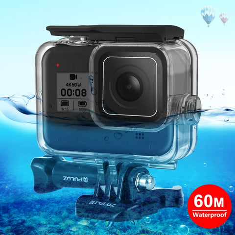 custodia-impermeabile-per-fotocamera-subacquea-puluz-da-60-m-di-profondita-subacquea-per-gopro-hero8-nera-for-gopro-hero8-black - immagine 1