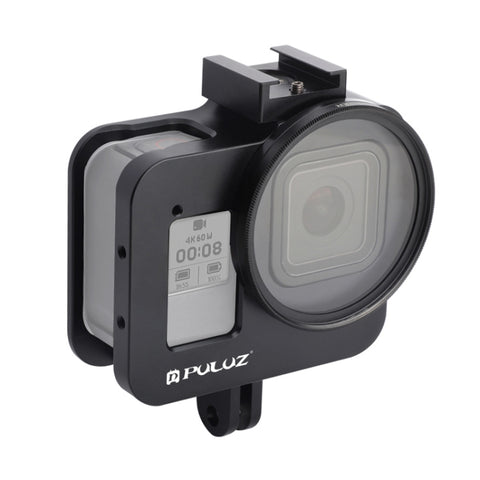 Custodia PULUZ Gabbia protettiva in lega di alluminio CNC con lente UV da 52 mm per GoPro HERO8 Black, For HERO8 Black No Frame