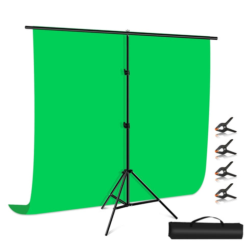 PULUZ 2x2m Kit staffa traversa per fondale per studio fotografico a forma di T, supporto per fondale con clip, 2 x 2m Bracket Kit
