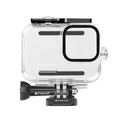 PULUZ per GoPro HERO12 Nero/11 Nero/10 Nero/9 Nero Custodia protettiva impermeabile da 60 m con fibbia, supporto di base e vite, For GoPro HERO9 Black
