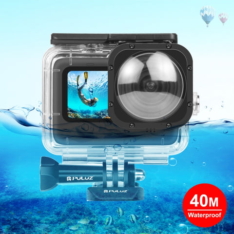 PULUZ Custodia protettiva impermeabile da 40 m con fibbia, supporto di base e vite per GoPro HERO12 Black /11 Black /11 Black Mini /10 Black /9 Black Max Lens Mod, For GoPro Hero11 Black / HERO10 Black