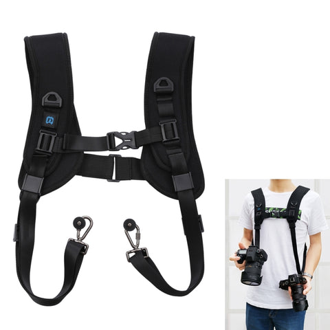 PULUZ Imbracatura a doppia spalla a sgancio rapido Cintura in schiuma di decompressione con imbottitura morbida per fotocamere digitali DSLR, Double Shoulder(AE), Double Shoulder
