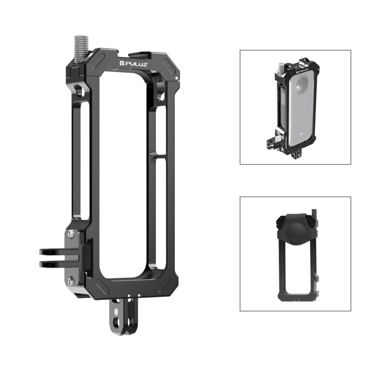 Per Insta360 X3 PULUZ Telaio protettivo per gabbia protettiva in metallo con base per pattino freddo espanso e adattatore per treppiede, Metal Cage US Stock, Metal Cage