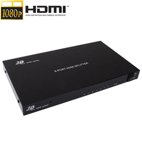 Splitter HDMI 1x8 Full HD 1080P con Interruttore, Supporto 3D e 4K x