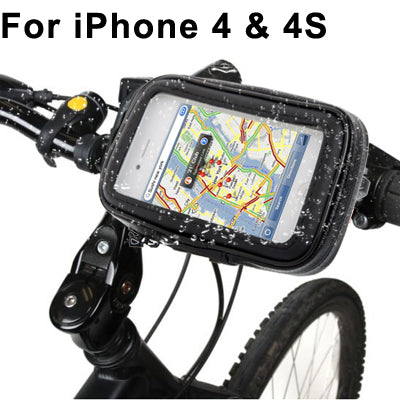 Supporto per bicicletta e custodia Tough Touch impermeabile/resistente alla sabbia/resistente alla neve/resistente allo sporco per iPhone 4 e 4S, Galaxy S III mini/i8190, Galaxy Ace/S5830